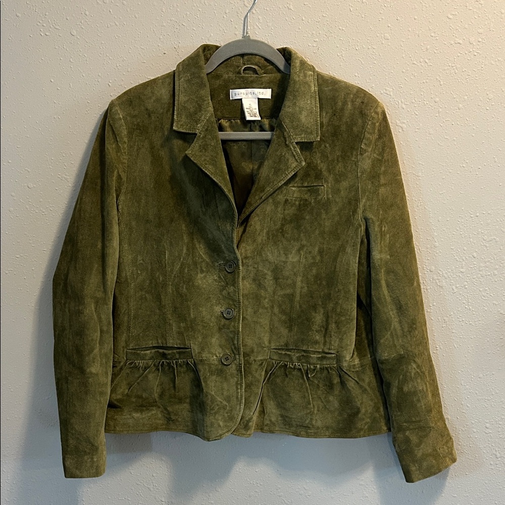VIntage Pursuits Ltd Green Suede Leather Jacket